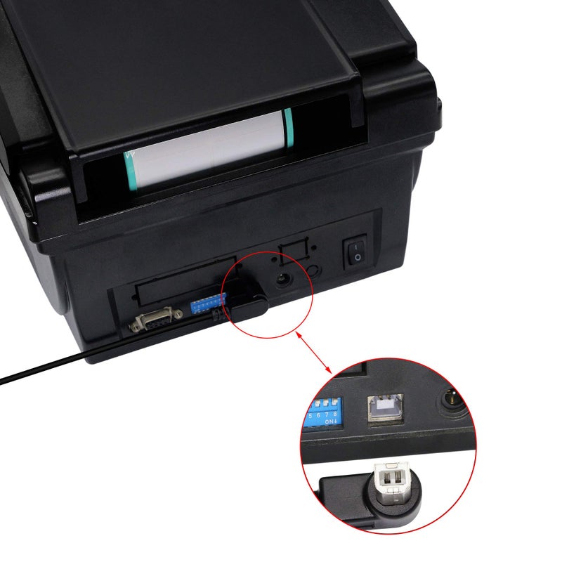 SinLoon 2-Pack USB 2.0 Type-B Printer Cable, 25cm, Black, Female-to-Male, PVC, 28AWG, Supports Printer, Scanner, Mobile HDD (Right 2) - Image 4